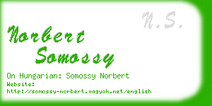 norbert somossy business card